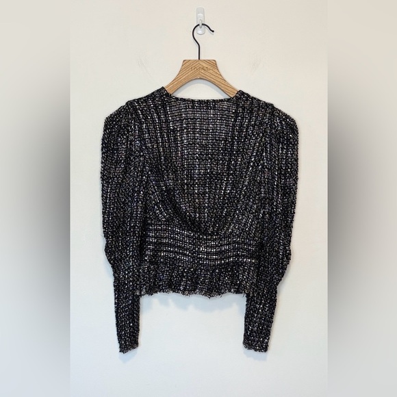 IRO PARIS Guarda Cropped Metallic Bouclé Top, 
Size : small Waist - Picture 6 of 16